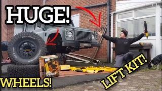 Fitting a HUGE Lift Kit! Land Rover Defender Axle + Suspension Fitting Off Road Part 32 Restoration