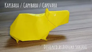 Origami (easy / fácil): KAPIBARA / CAPYBARA / CAPIVARA (designed by Ryosuke Sakurai)