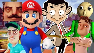 Hello Neighbor - New Secret Neighbor Mr Bean Mario Black Panther Sonic History Gameplay Walkthrough