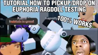 How to pickup/Drop in euphoria ragdoll testing on Roblox :D