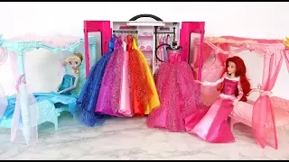 Elsa Little Mermaid Ariel Princess Pink Bed Morning Routine ليتل، حورية البحر، دول Cama princesa