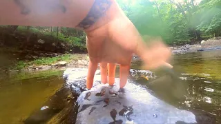 Outdoor ASMR In Nature | 10min Build Up Tapping Underwater & 10min Wet Muddy Pebbles 🤽‍♀️👀🌳🌞