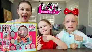 Opening LOL Glitter Factory Surprise With Our Mom! Huge Fail!!