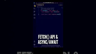 😋😋 Genius JavaScript HABIT to Fetch Data API & async/await #shorts #javascript #programming #coding