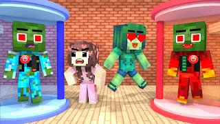 Monster School : Zombie x Herobrine Rich and Poor Robot - Minecraft Animation