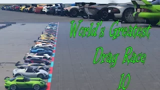 GTA 5 - World's Greatest Drag Race 10 (ALL SUPER CARS) (Before Smuggler's Run DLC)