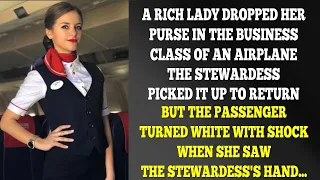 Rich Lady Dropped Her Purse In The Business Class. She Was Horrified When The Stewardess Returned It