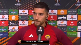 Lorenzo Pellegrini post-match interview Leverkusen-Roma 2-2