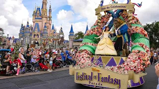 Festival of Fantasy Parade Castle View 4K Magic Kingdom Walt Disney World 2023 04 07