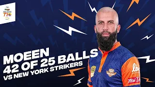 Moeen Ali 42 from 25 vs New York Strikers | Day 6 | Abu Dhabi T10 Season 6