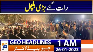 Geo News Headlines 1 AM - Late night hustle and bustle in Zaman Park | 26th January 2023