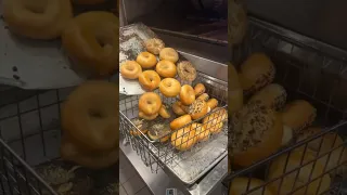 OLD-FASHIONED BAGELS being made at Mark’s Off Madison in NYC! 🥯🥯 #DEVOURPOWER
