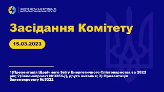 Засідання Комітету з питань енергетики та житлово-комунальних послуг. 15 березня 2023 року.