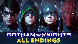 Gotham Knights - All Characters Endings and Final Boss Fights [4K 60fps]