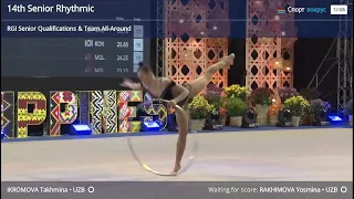 Takhmina Ikromova (UZB) Hoop Qualification Rhythmic Gymnastics Asian Championships 2023