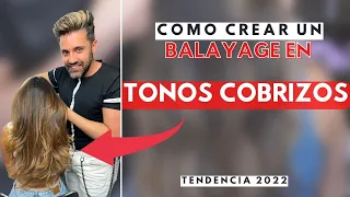 Como crear un BALAYAGE EN TONOS COBRIZOS tendencia 2022 / BY GABRIEL SAMRA