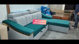 brand new L shape hydraulic sofa cumbed with storage with 4 adjustable headrest