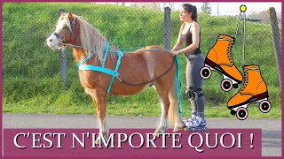 FAIRE DU ROLLER AVEC UN PONEY ?! - J'ai essayé... et c'est pas gagné !