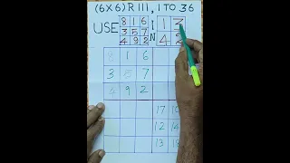 MST: (6X6) R 111 Using 1 to 36