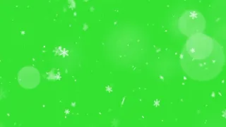 Snowflakes falling on green screen