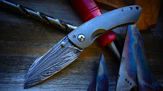 Making a Damascus/Titanium folding knife