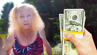 I PAID THIS ELDERLY LADY so I could MOW HER OVERGROWN YARD, Wait until you see her reaction!