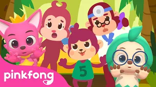 🐵Cinco Monitos Saltando en la Cama | Bailemos con Pinkfong & Hogi | Pinkfong Canciones Infantiles