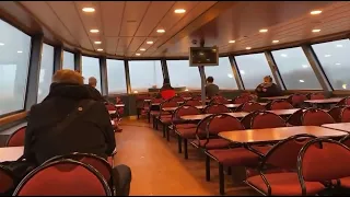 Water crashed through the front windows of a ferry in Hamburg, Germany