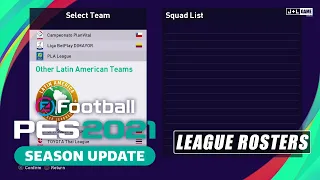 PES 2021 Other Latin American Teams League Rosters