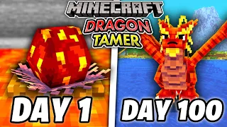 i survived 100 days as a dragon tamer in hardcore minecraft