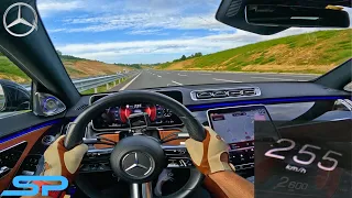 2022 MERCEDES BENZ S 400 d - AUTOBAHN POV Test Drive I 4K