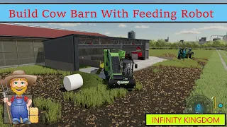 Farming Simulator 22 How To Build & Care Cow Barn with feeding Robot