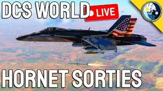 Flying Along In DCS World - FA-18C Hornet Aircraft Carrier Ops