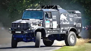1000HP 10-Ton Kamaz Dakar Truck Going Sideways Up The Goodwood Hill | 12.5 Liter Diesel V8