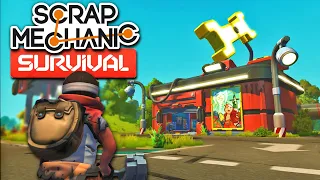 WE FOUND A MECHANIC STATIONS AND MADE A CRAFT BOT | Scrap Mechanic Survival Gameplay/Let's Play E2