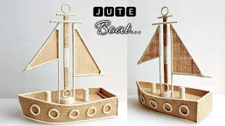 How to make a boat model with Jute and Cardboard | Jute Ship showpiece making | Jute Home Decor