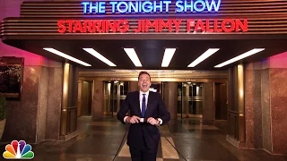Jimmy Lights Up The Tonight Show's Marquee