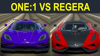 Forza Horizon 4: Koenigsegg Regera vs. Koenigsegg One:1 Drag Race