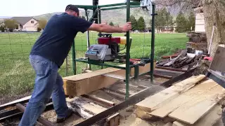 homemade chainsaw mill.