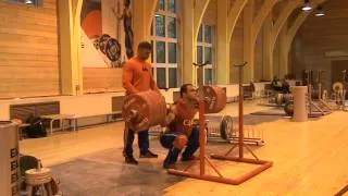 Weightlifting, Vasiliy Polovnikov & Vladimir Safonov, squats (pause 3 sec) 280kg x 2, 09/2014