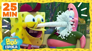 Bob Esponja | Melhores Atividades do Acampamento Coral por 25 Minutos! | Bob Esponja em Português