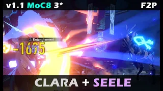 Clara and Seele vs 1.1 MoC 8 - 3* | Honkai: Star Rail
