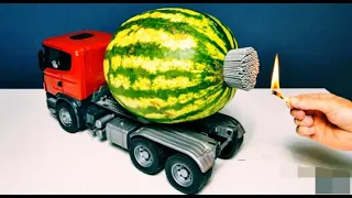 Watermelon Jet Truck  - Super Shockwave Experiment #sun beats