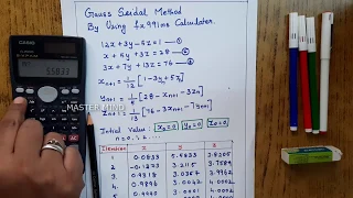 Gauss Seidel Method using fx991MS Calculator