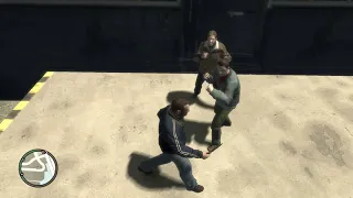niko bellic fights off two russian men armed only with a knife