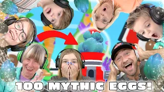 We Hatch 100 Adopt Me MYTHIC Eggs Together! *super special family mythic egg hatch!*