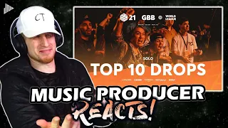 Music Producer Reacts to TOP 10 DROPS 😱 Solo | GRAND BEATBOX BATTLE 2021: WORLD LEAGUE