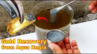 Gold recovery from Aqua regia acid Use zinc powder.