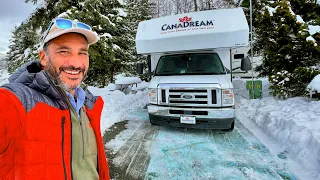 Winter Camping in RV - Canada Part 1 - Camping in Snow - Vanlife
