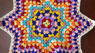 Granny Star Baby Blanket Crochet | Crochet Leftover Yarn project | crochet blanket